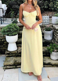Bianca korset lijfje maxi-jurk