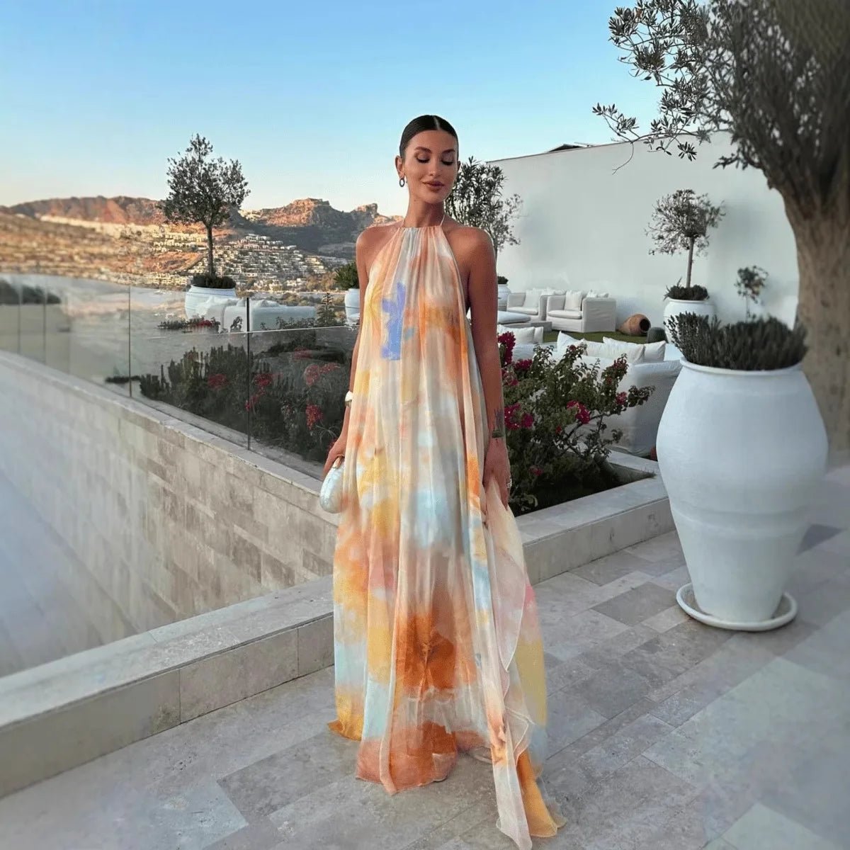 SOERA Cara Halter Neck Lace-Up Maxi Dress - Dresses -  S