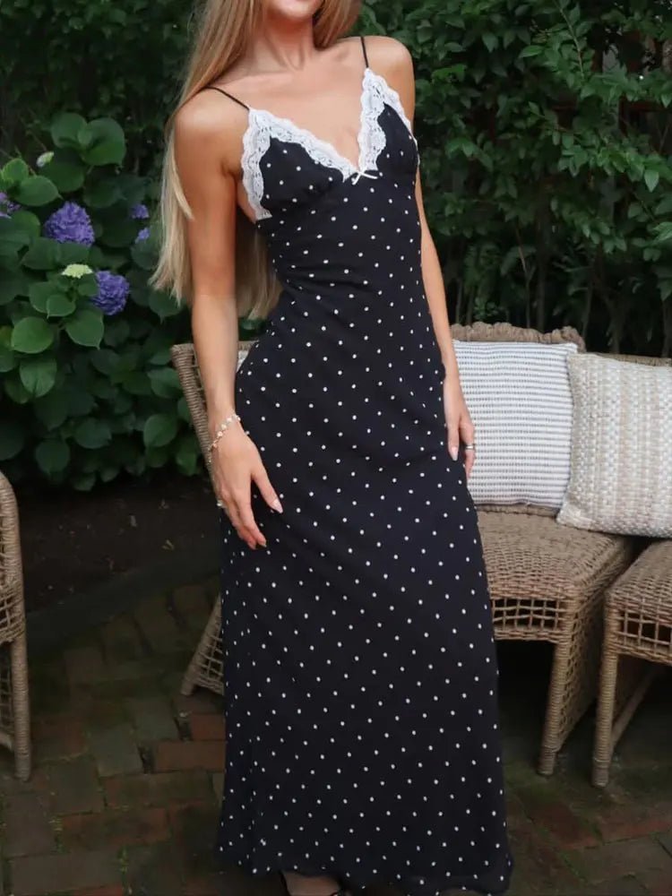 SOERA Celeste Lace Trim Polka Dot Dress - Dresses -  White S