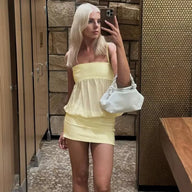 Celeste Off Shoulder Mesh Bodycon Mini Jurk