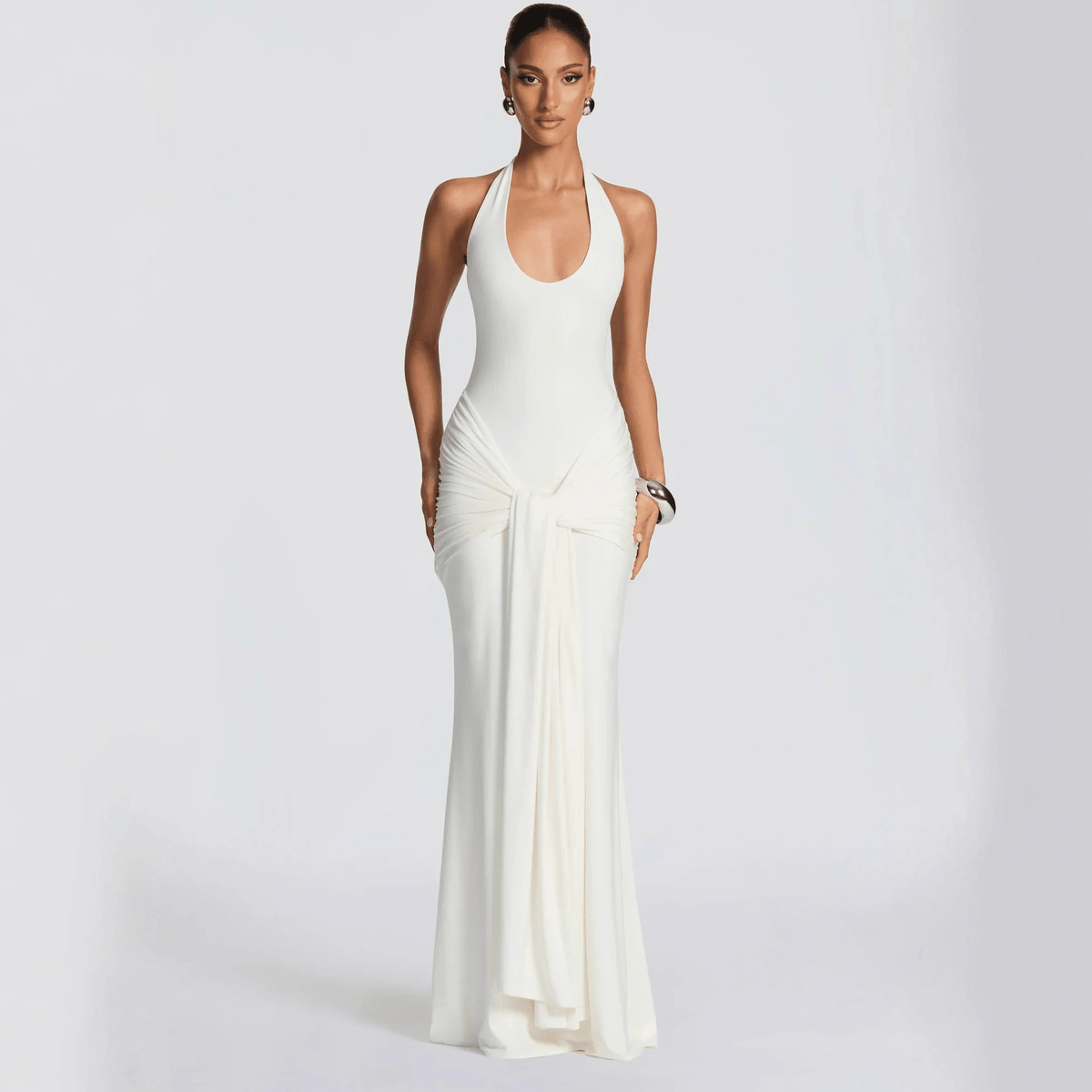 Charlot slim fit rugloze maxi-jurk