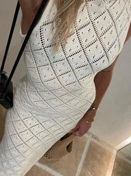 Elona gehaakte cover-up maxi-jurk