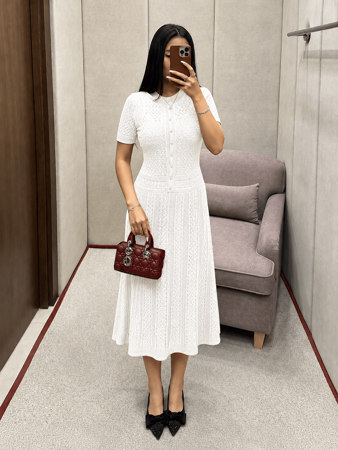 SOERA Jeriza Knitted Half-Button Midi Dress - Dresses - SOERA-369283-WHI-XS-61955 White XS