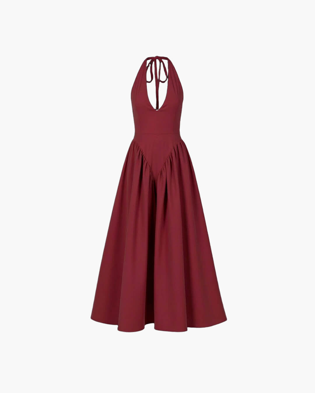 SOERA Kristy Deep Neck Maxi Dress - Dresses - 1005007292890333-;lJ1771582051648701479 Claret M