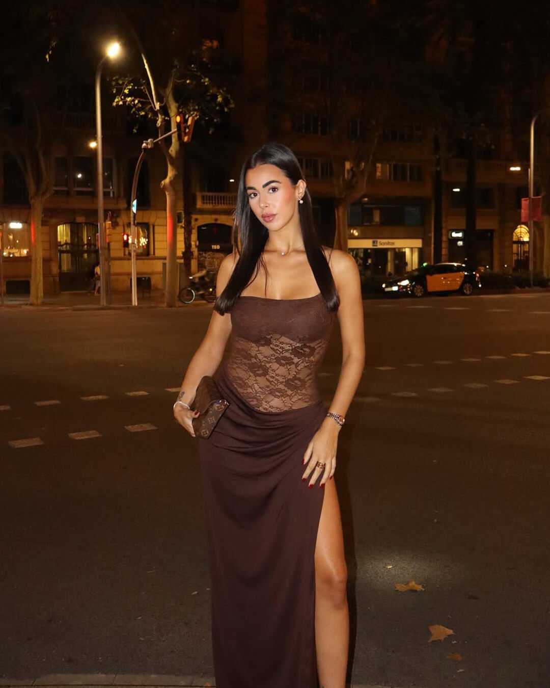 SOERA Olga One Shoulder Lace Maxi Dress - Dresses - 1005009420029371-;Wo1764062903247297091 Brown L