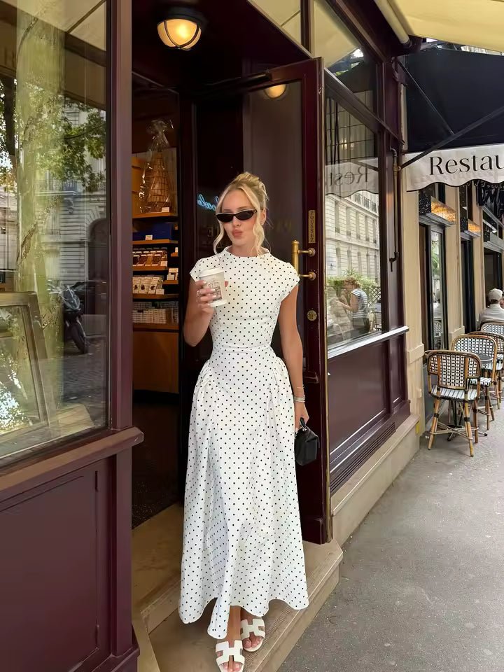 Bianca Flare Maxi-jurk met kapmouwtjes