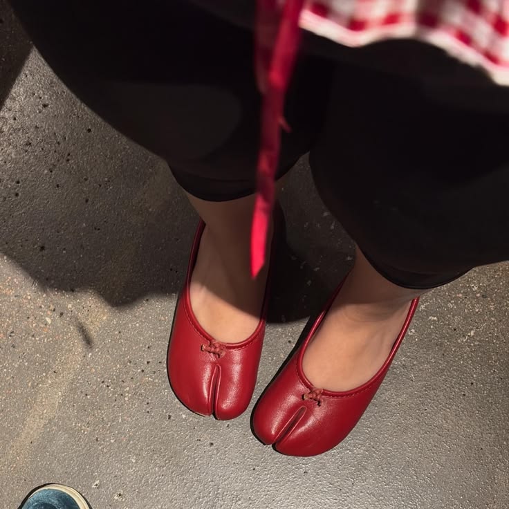 SOERA Elizabeth Split Toe Ballet Flats - Flats - 1005007476907322-;db1770721238662716488 Red 35