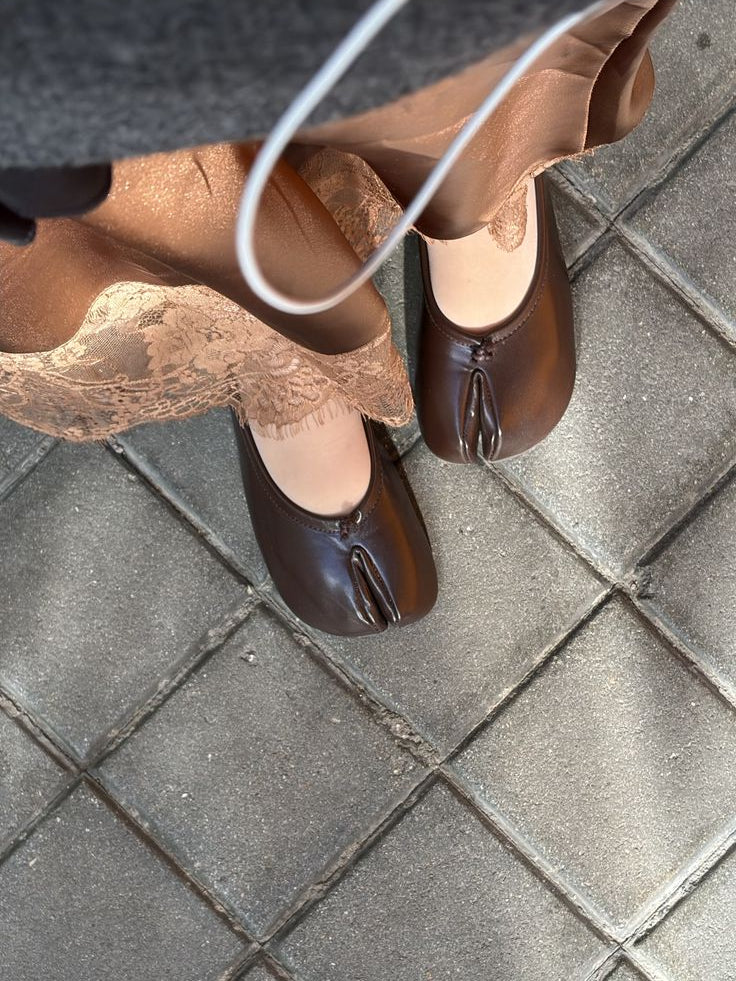 SOERA Elizabeth Split Toe Ballet Flats - Flats - 1005007476907322-;pr1770721238661364380 Brown 35