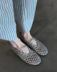Francesca Gevlochten Platte Schoenen