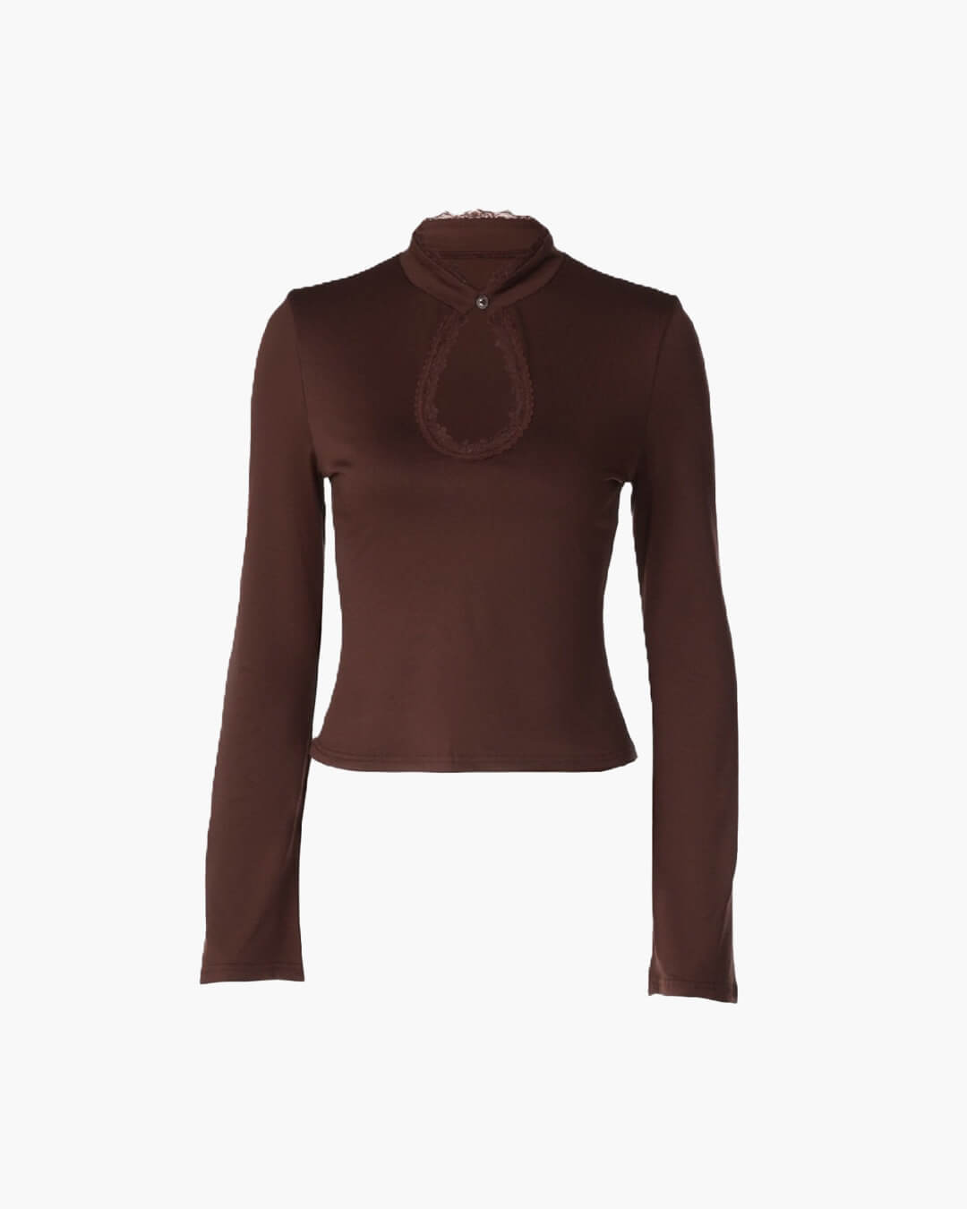 Gloria High Neck Keyhole Blouse
