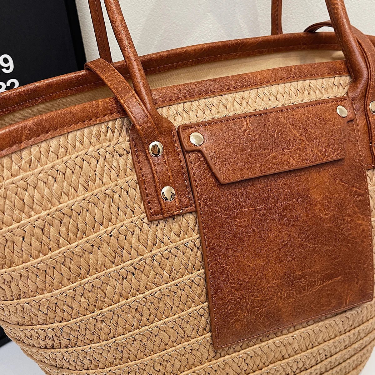 SOERA Beatrice Forest Woven Single-Shoulder Tote - Handbags -  Brown