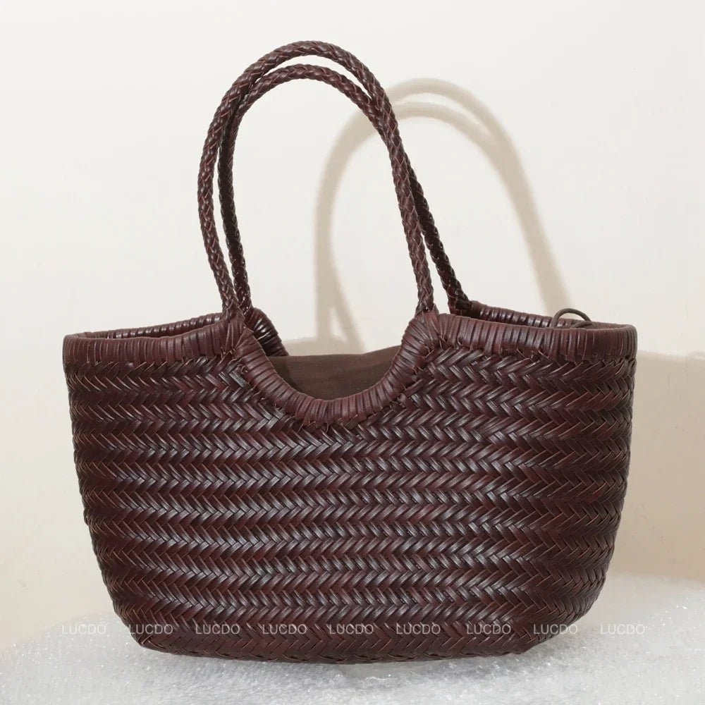 SOERA Beatrice Woven Tote Bag - Handbags -  Green Small