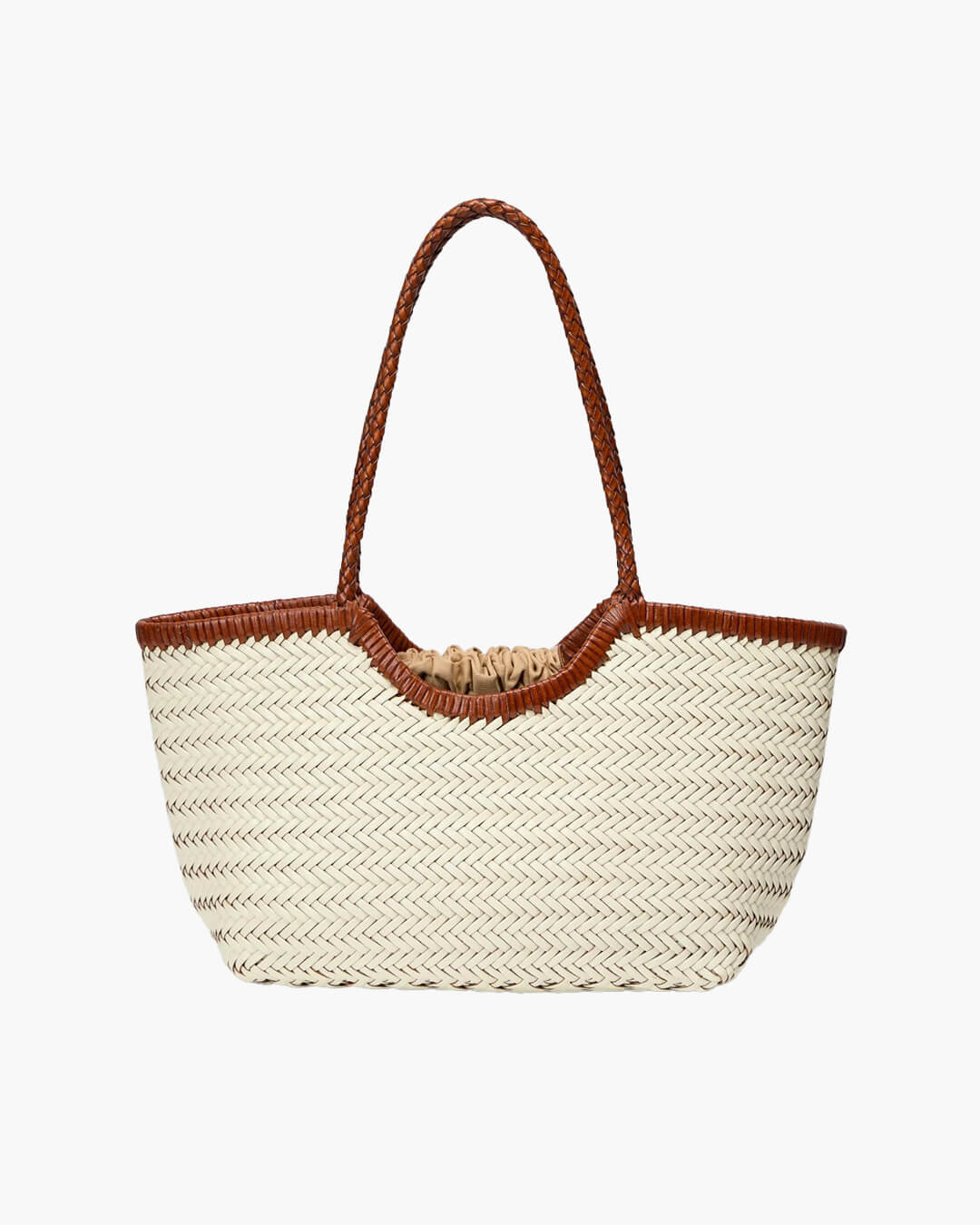 SOERA Bianca Handwoven Leather Tote Bag - Handbags -  Off - White Large