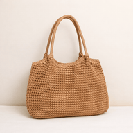 Brielle Woven Straw Beach Tote Bag