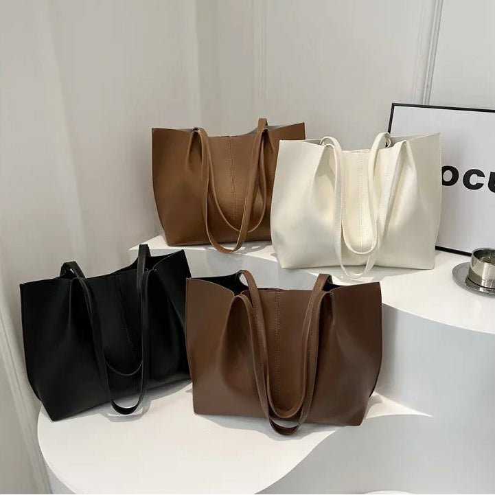 SOERA Calista Faux Leather Tote Bag - Handbags - 1005010041737341-;hW1764877298441589205 White