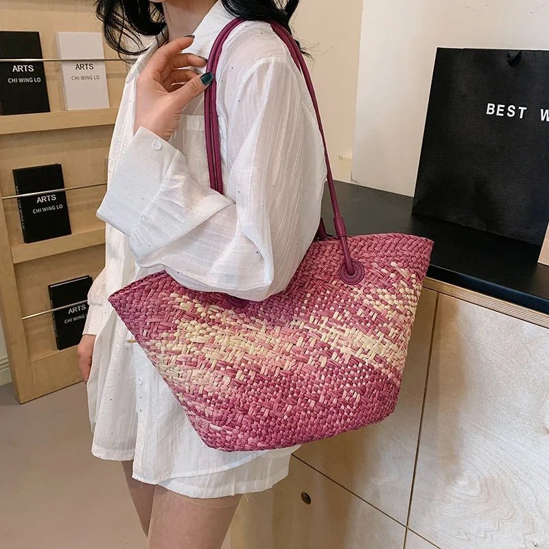 SOERA Camille French Straw Tote Bag - Handbags -  Pink