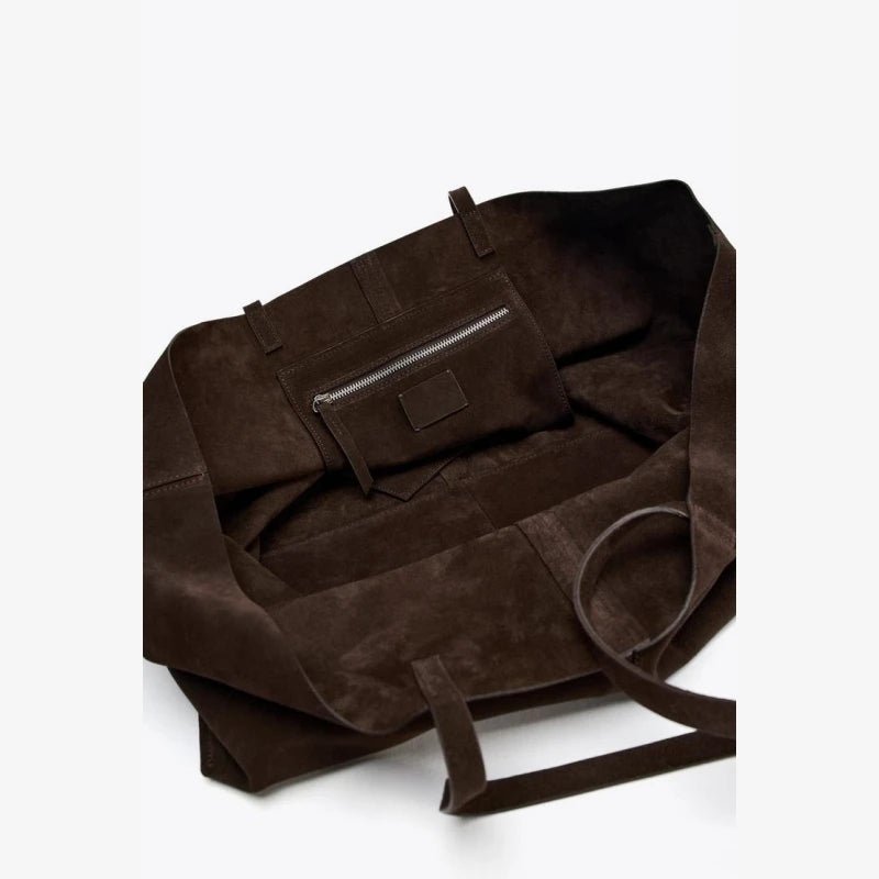 SOERA Cynthia Large Suede Tote Bag - Handbags - 3256809788164235-;Ly1763048698109356055 Dark Brown
