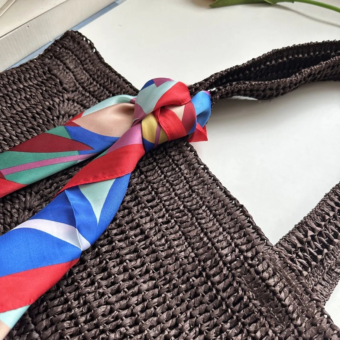 SOERA Hannie Bohemian Woven Beach Tote Bag - Handbags -  Dark Brown