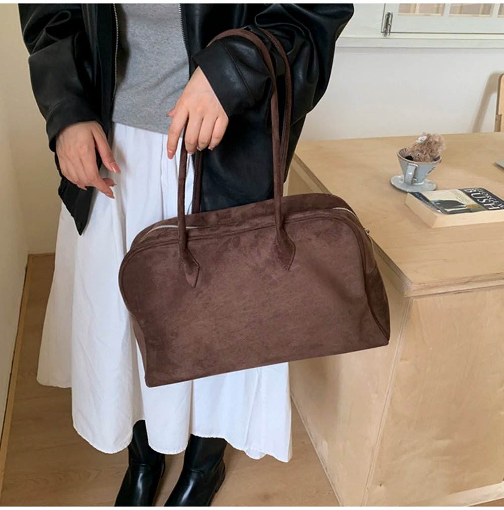 SOERA Jenny Suede Shoulder Bag - Handbags - 3256809656718091-;CI1757549905364318849 Dark Brown Regular