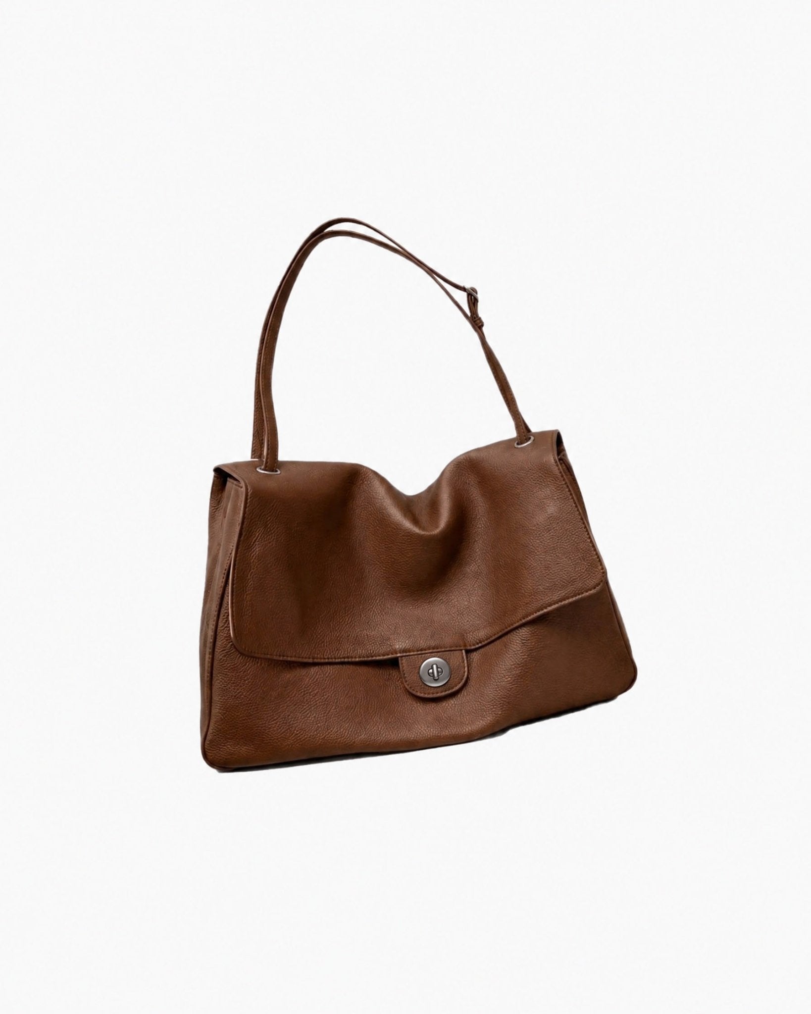 SOERA Josie Buckle Flap Shoulder Bag - Handbags -  Brown 36×24×11 cm