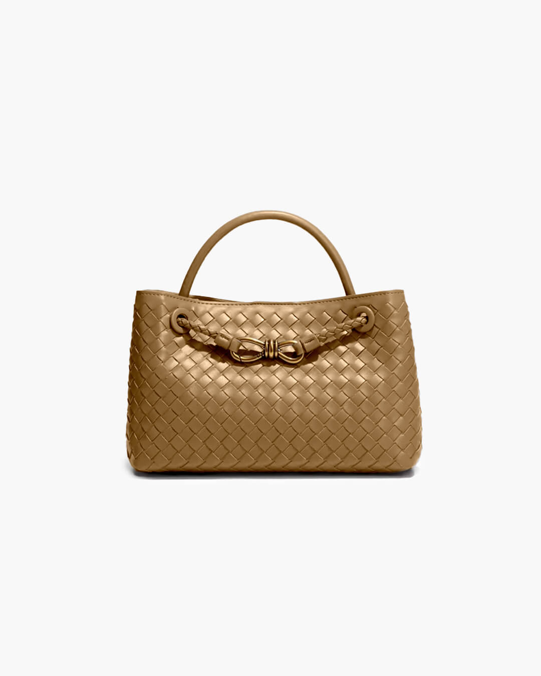 SOERA Lucia Vegan Leather Woven Bag Small - Handbags -  Beige Regular