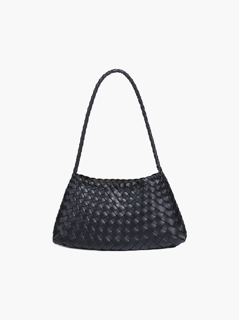 SOERA Marissa Vegan Leather Woven Bag Small - Handbags - Soera-Madeleine-Vegan-Leather-Woven-Bag-Small-Handbag/Black Black Regular