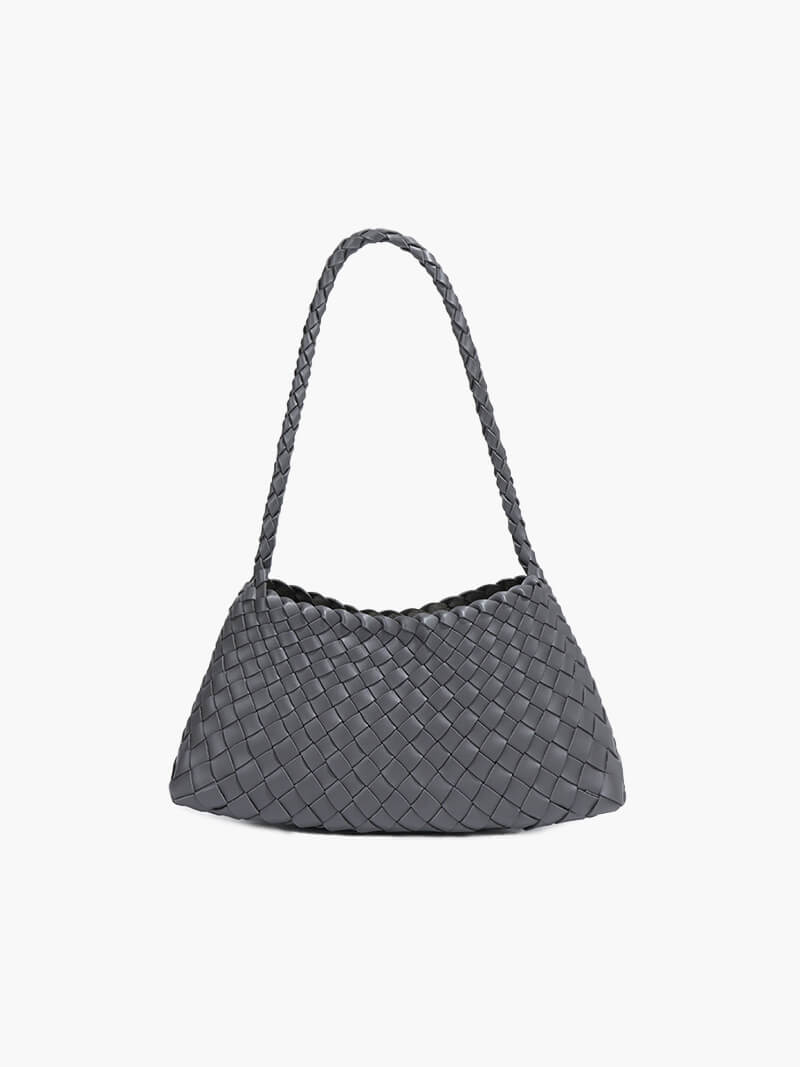 SOERA Marissa Vegan Leather Woven Bag Small - Handbags - Soera-Madeleine-Vegan-Leather-Woven-Bag-Small-Handbag/DarkGray Dark Gray Regular