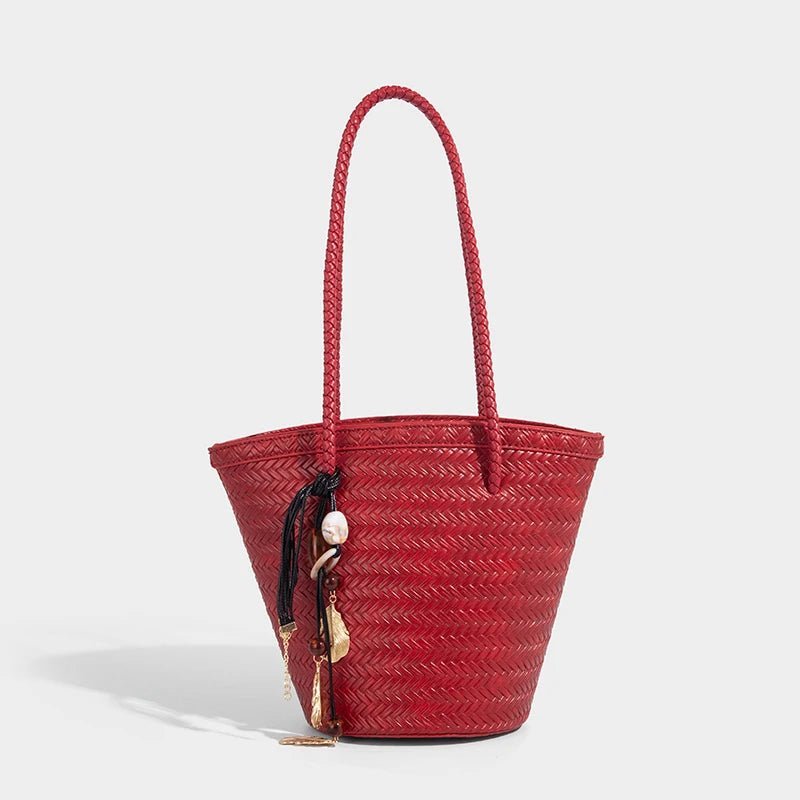 SOERA Meryl Woven Bucket Handbag with Pouch - Handbags - 1005009214177960-;OZ1775031590860362256 Coffee
