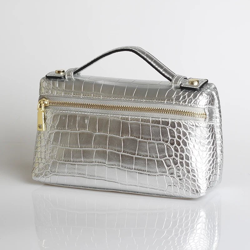 SOERA Minerva Crocodile Pattern Clutch Bag - Handbags -  Pink