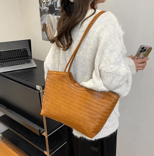 SOERA Riona Textured Weave Handbag - Handbags -  Light Brown