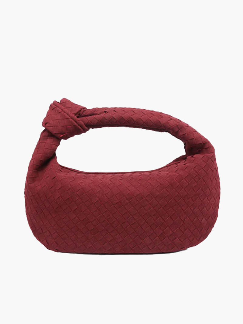 SOERA Woven bag medium suede - Handbags - DBAD2-WK285002 Burgundy