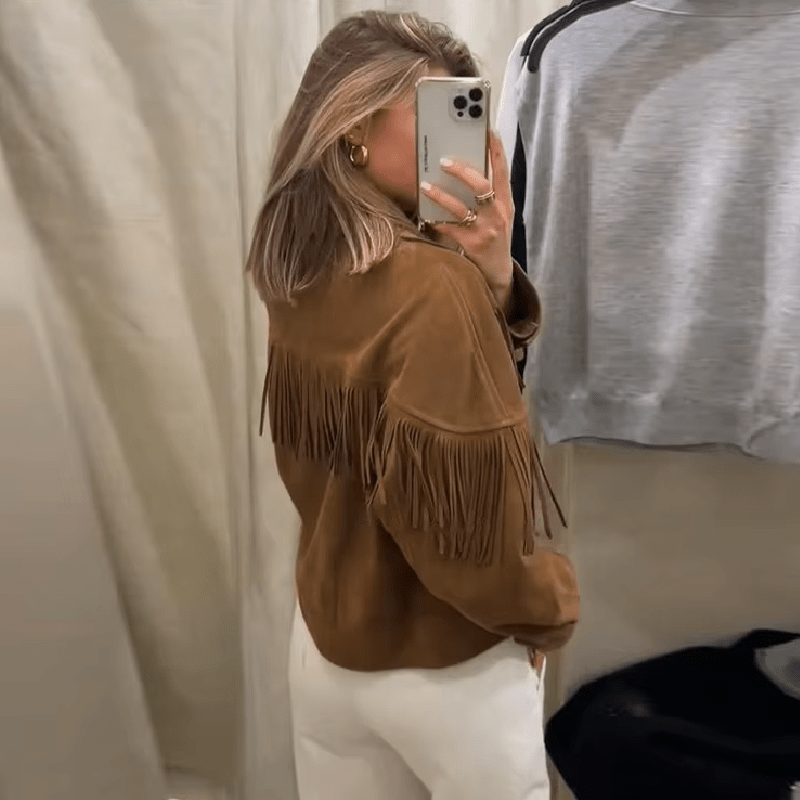 SOERA Alicia Suede Lapel Cropped Jacket - Jacket - SOERA-746819-BRO-XS-58627 XS
