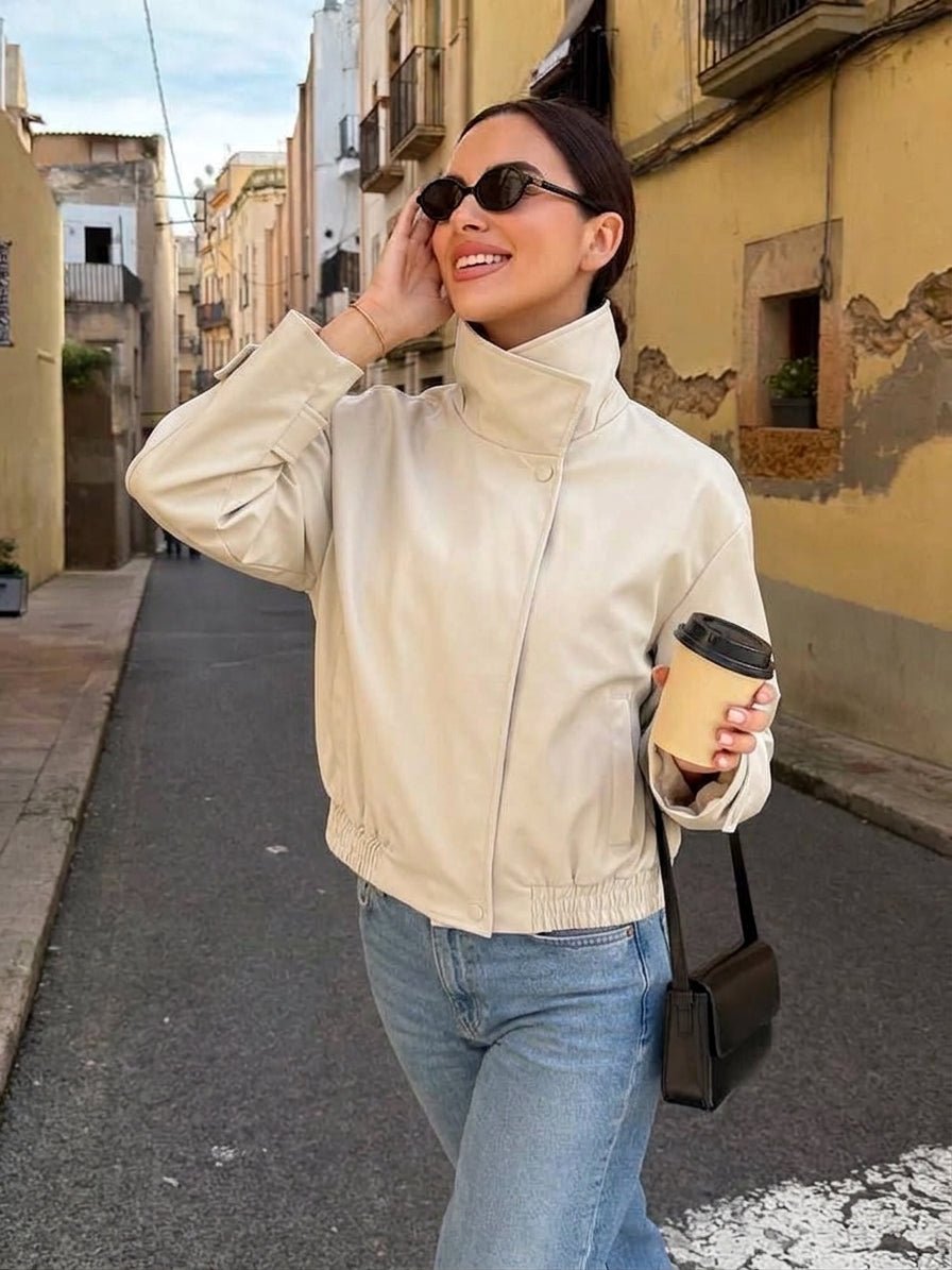 SOERA Carmen Cropped Bomber Jacket - Jacket - SOERA-542147-DEF-OS-94628 Creme M