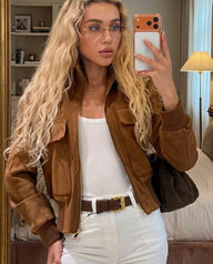 Esther Cropped Bomber Jacket