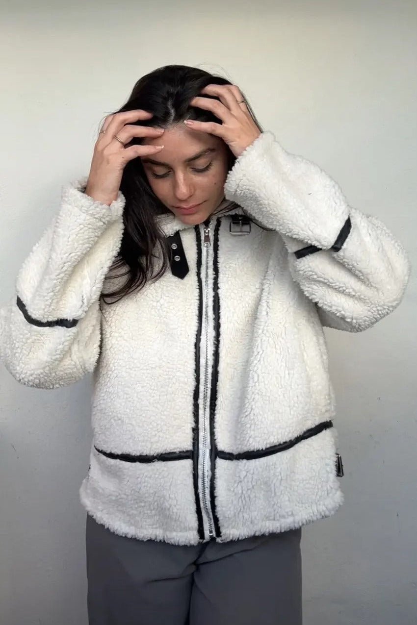 SOERA Chantal Boucle Bomber Jacket - Jackets - 1005007509011560-;cZ1764102180595358959 Creme S