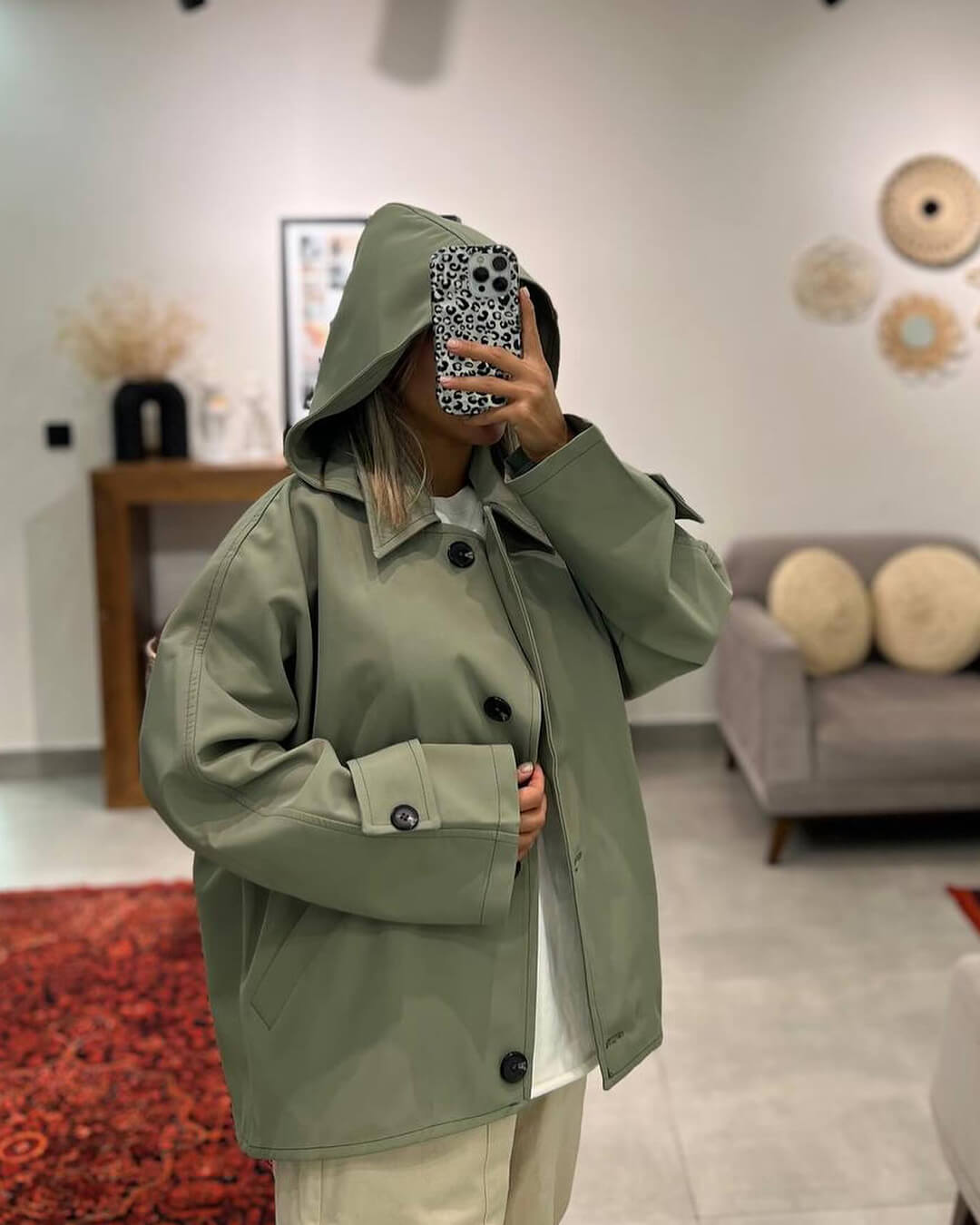 SOERA Julia Hooded Trench Coat - jackets - 3256807450484976-;vL1757549903551590828 Army Green XS