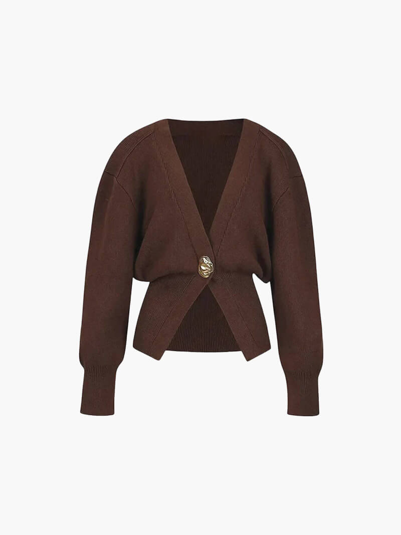 SOERA Lyra Knitted Cardigan - jackets - Soera-Lyra-Knitted-Cardigan-Brown/S Brown S