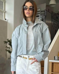 Melisande cropped jasje met hoge kraag