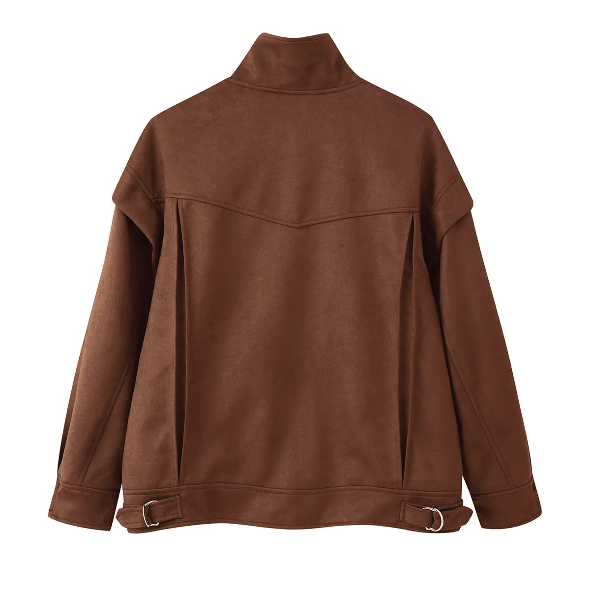 SOERA Mila Wide Shoulder Faux Suede Jacket - Jackets - SOERA-278211-M-BROWN-04515 Brown M