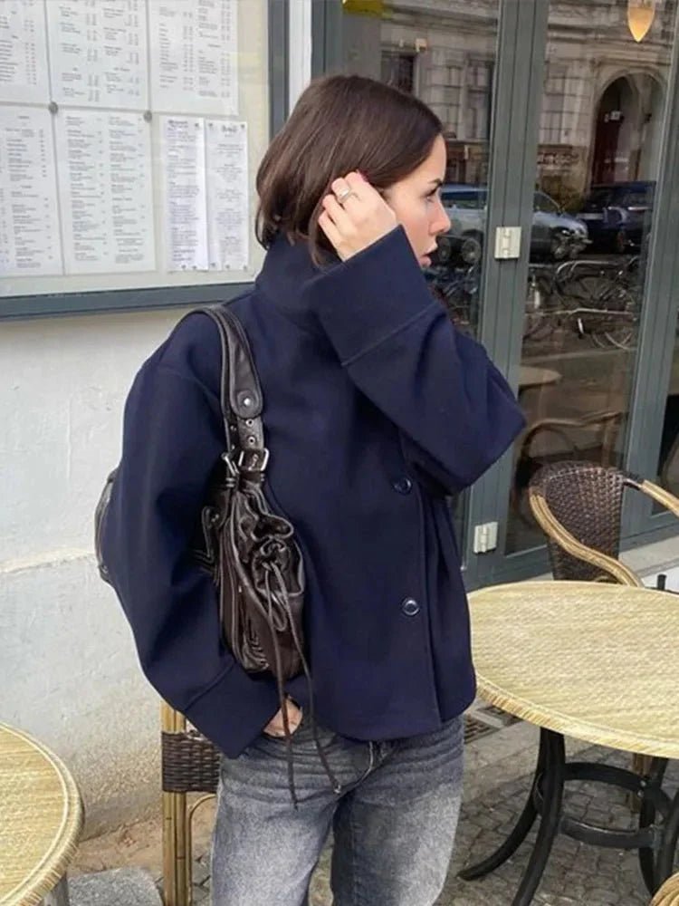 SOERA Rosalia elegant Jacket with Stand Collar - jackets - SOERA-Rosalia-Elegant-Lady-Womens-Jacket-with-Stand-Collar-for-Autumn-Style-Jacket-NavyBlue/L Navy Blue L