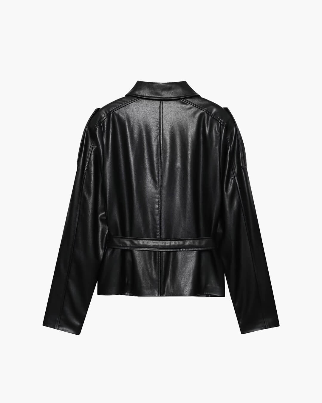 SOERA Tabitha Belted Faux Leather Jacket - Jackets - 1005009949501329-;Uh1775572384782474332 XS