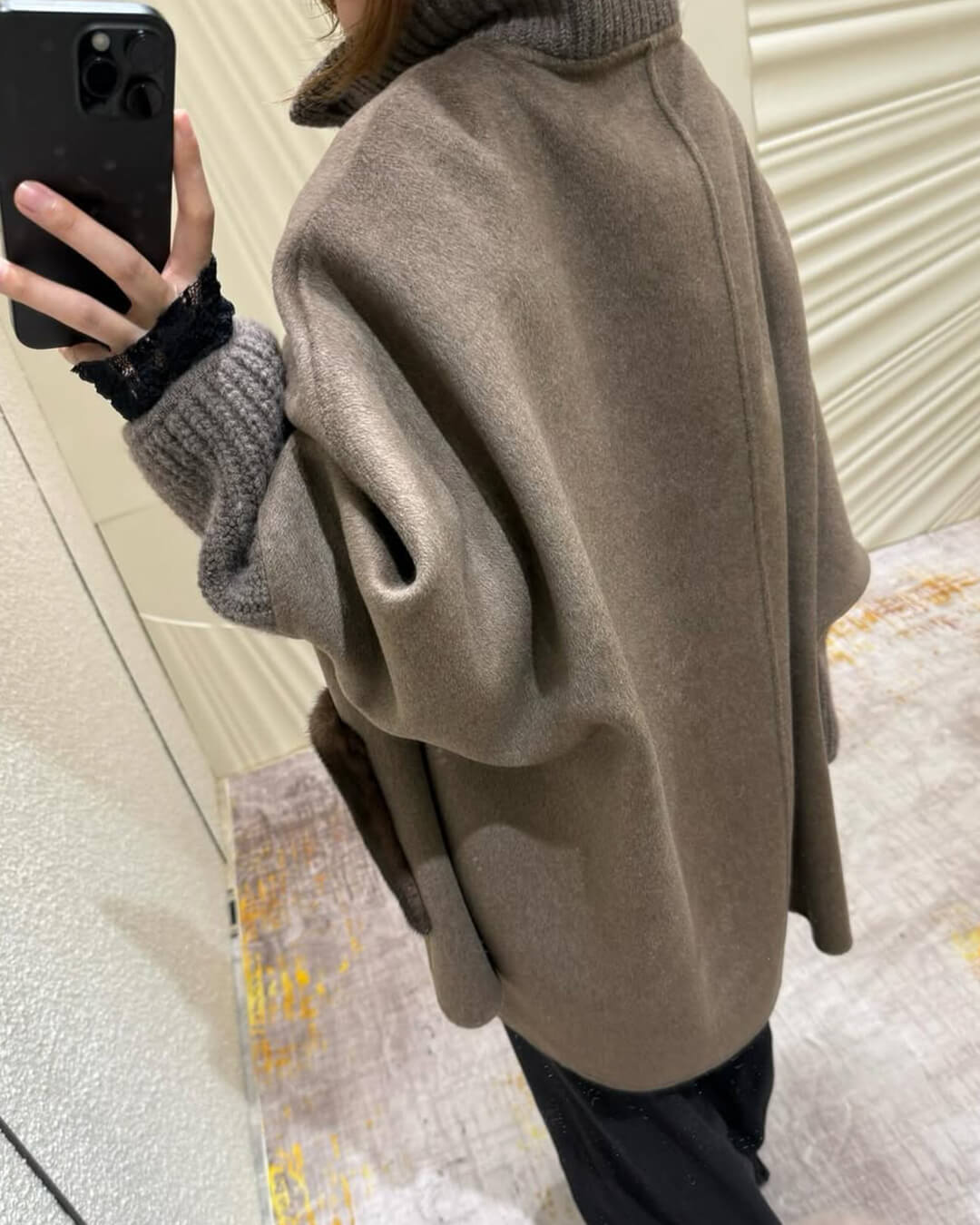 SOERA Terry Turtleneck Faux Fur Knit Coat - Jackets - 3256810016271253-;jR1764102178643223256 Brown M