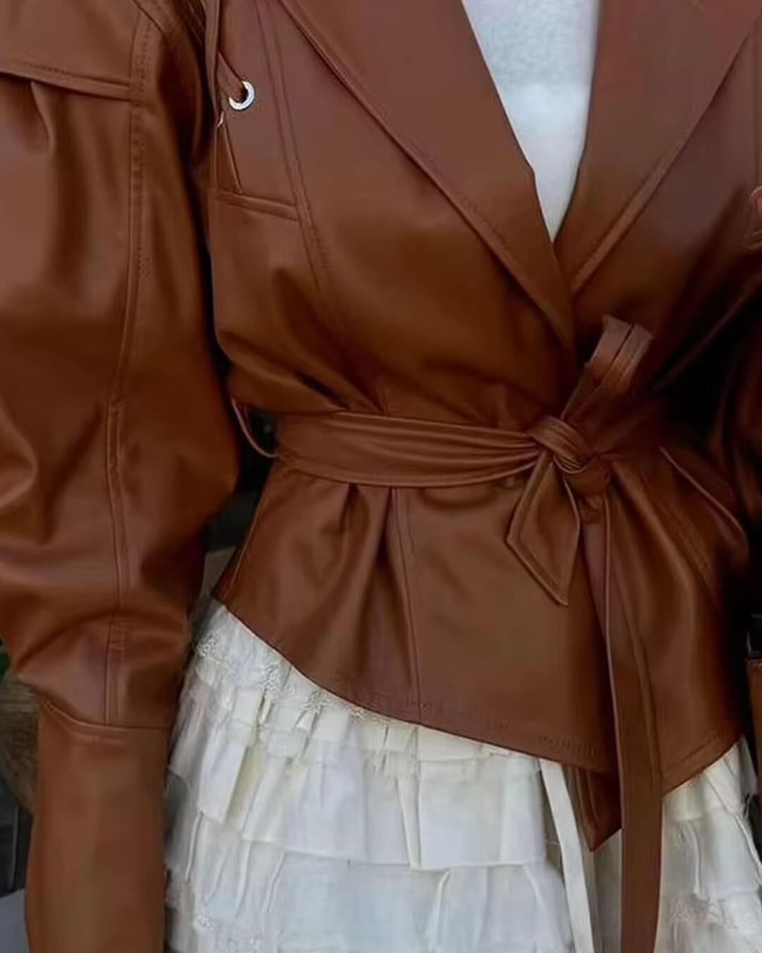 SOERA Zyra Biker Leather Jacket - Jackets -  Camel M