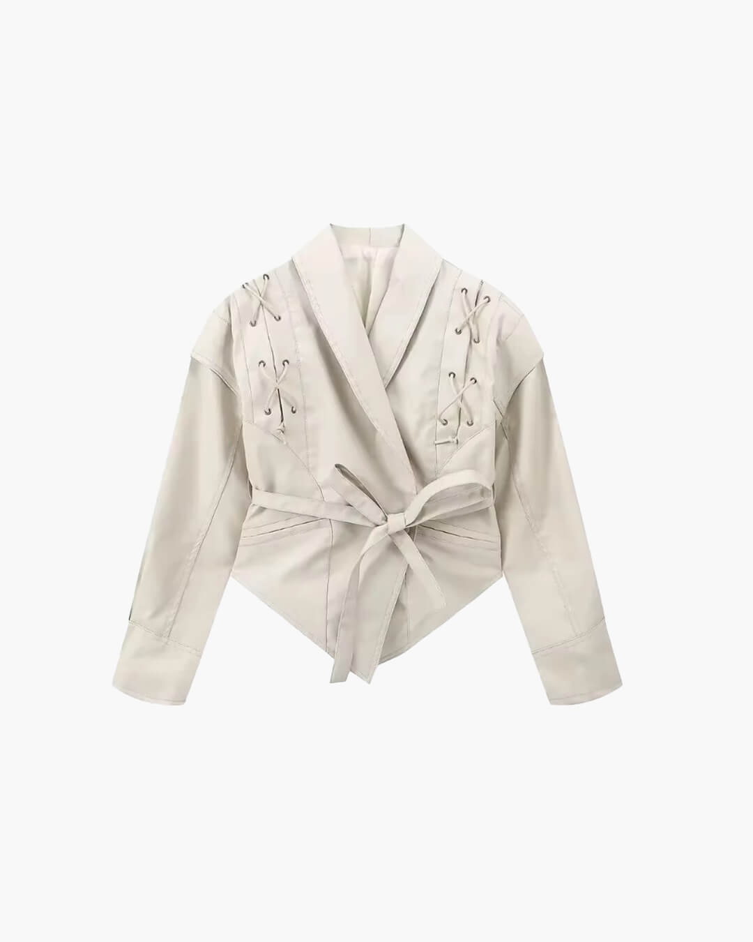 SOERA Zyra Biker Leather Jacket - Jackets -  White M