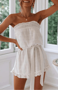 Beatrice straploze jumpsuit met ceintuur