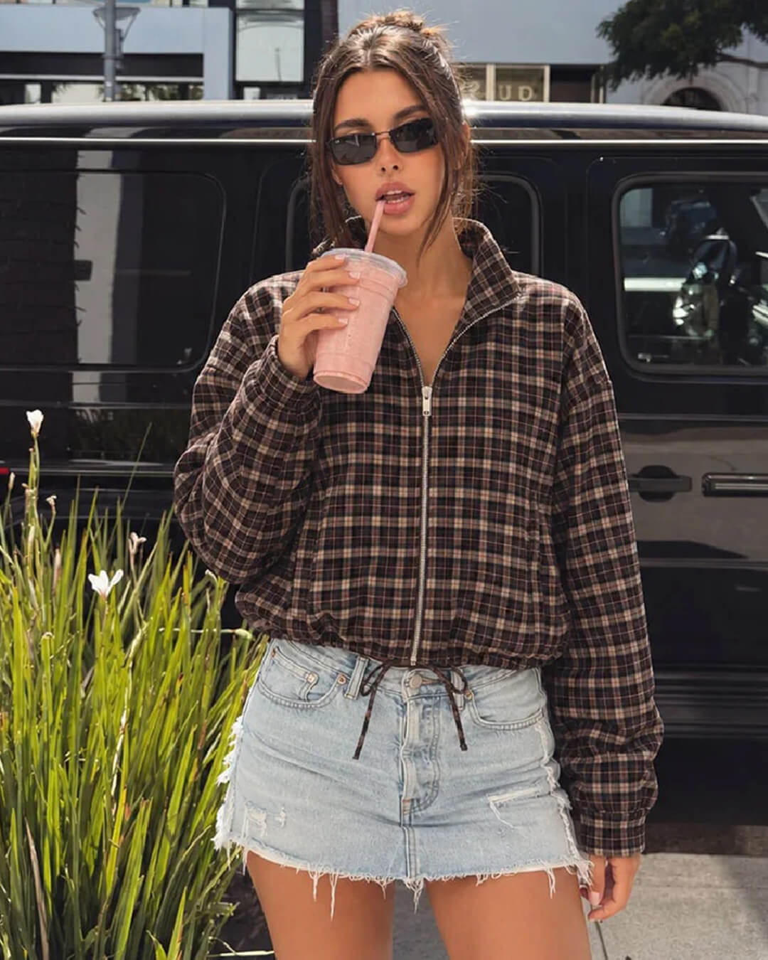 Lily Checked Jacket & Mini Skirt Set
