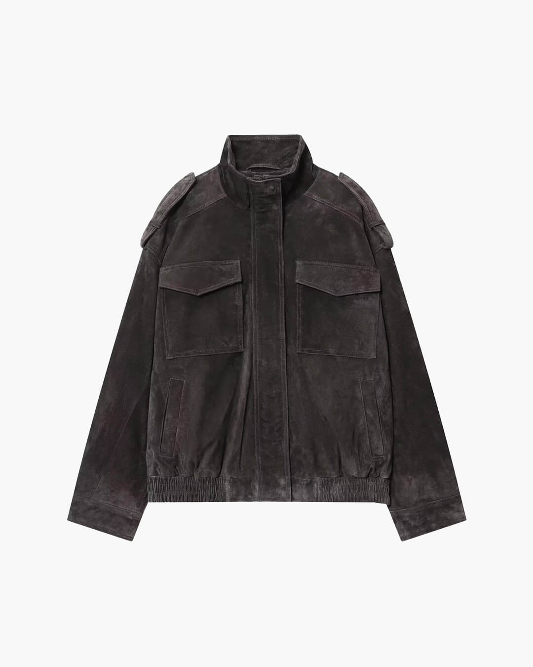 Marianne High Neck Suede Pocket Jacket