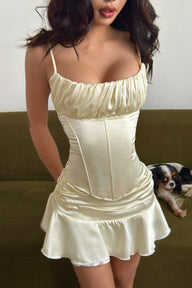 Julia rugloze cami met ruchesrok set