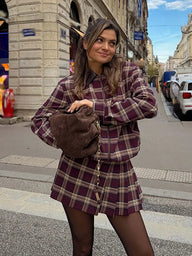 Jessica checked bomberjack & skort set