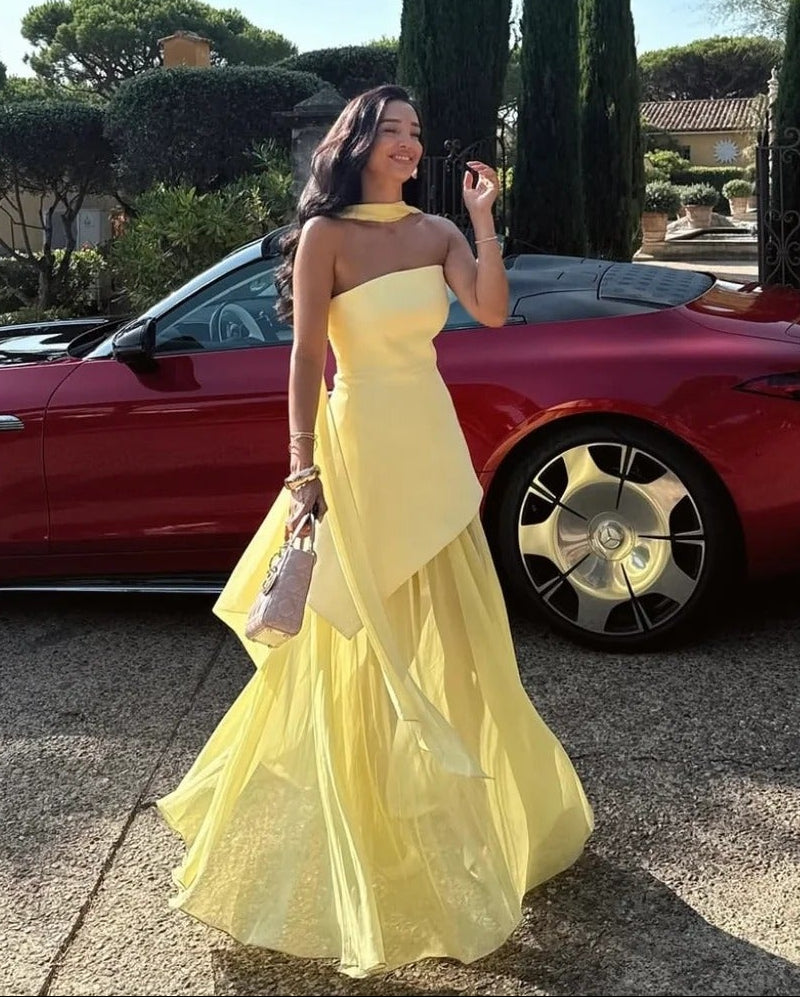 Ophelia robe maxi asymétrique transparente